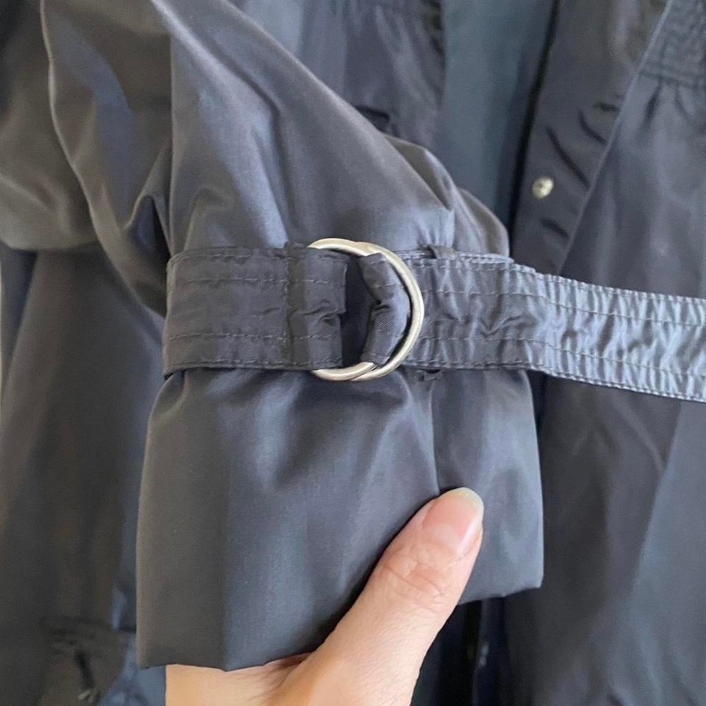 Fleet Street 1980's black windbreaker trench coat - Picture 5 of 7